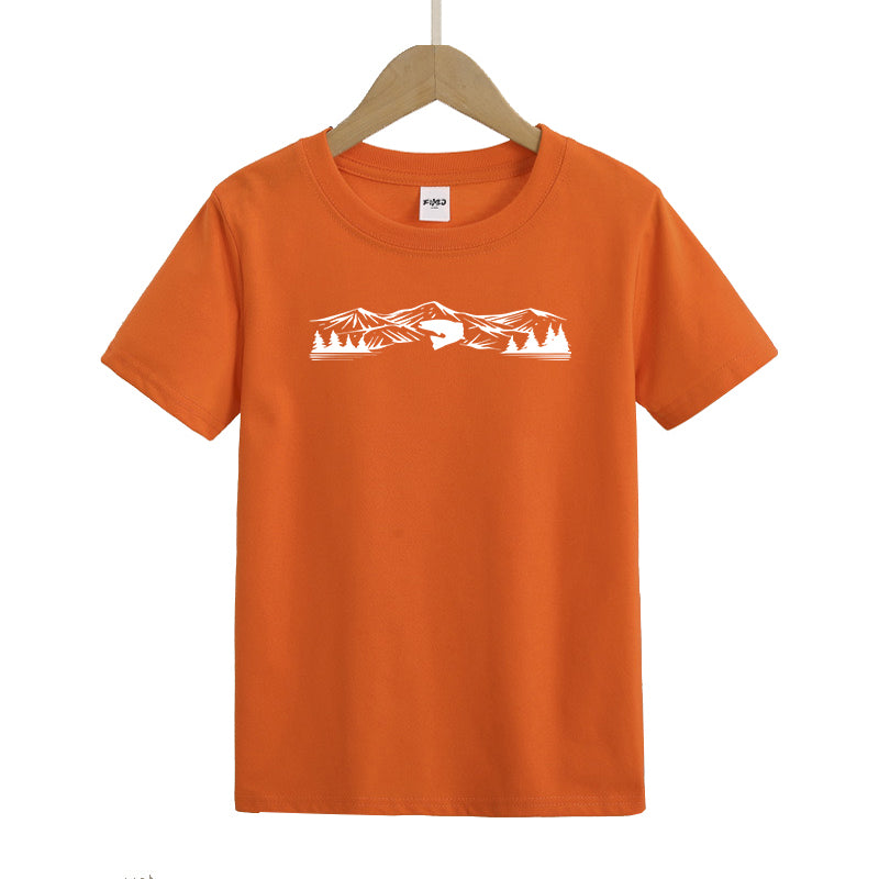 Fishing Scene Mountain Kids T-Shirt