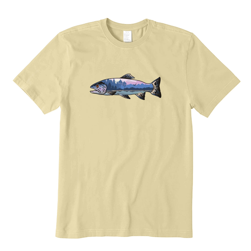 Trout and Mountain Landscape T-Shirt