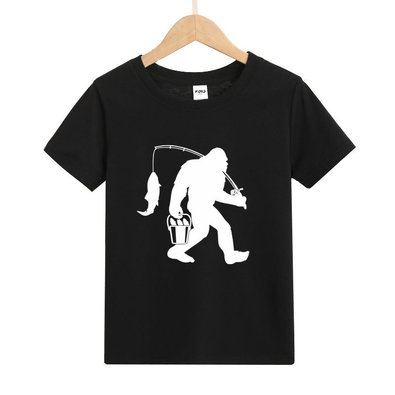 Big Foot Fishing Kid's T-Shirt