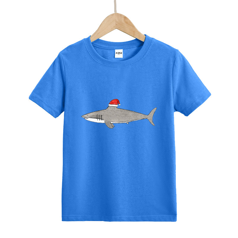 Christmas Shark Kid's T-Shirts