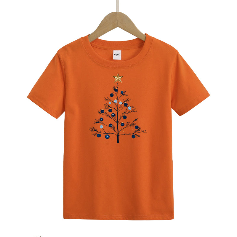 Blue Gold Christmas Tree Kids T-Shirt