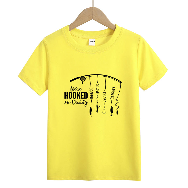 We're Hooked on Daddy Kid's T-Shirts