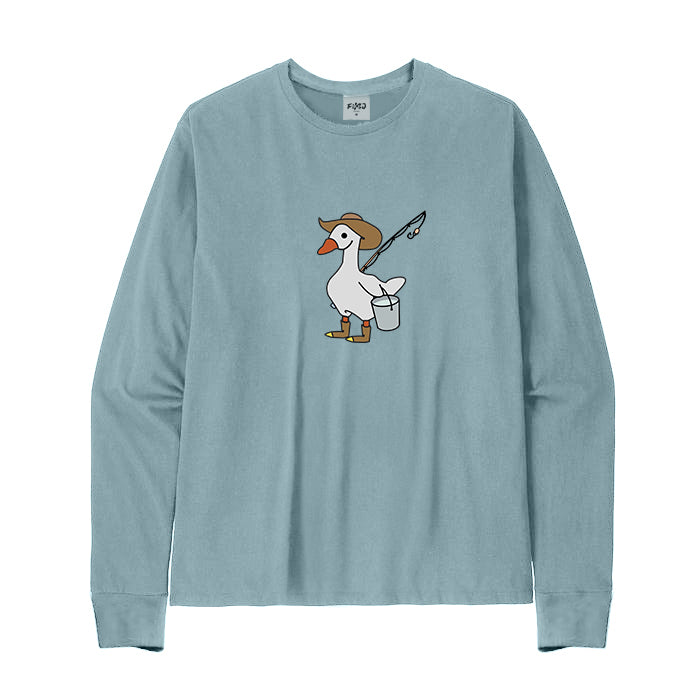 SILLY GOOSE GONE FISHING Long Sleeve T-Shirt