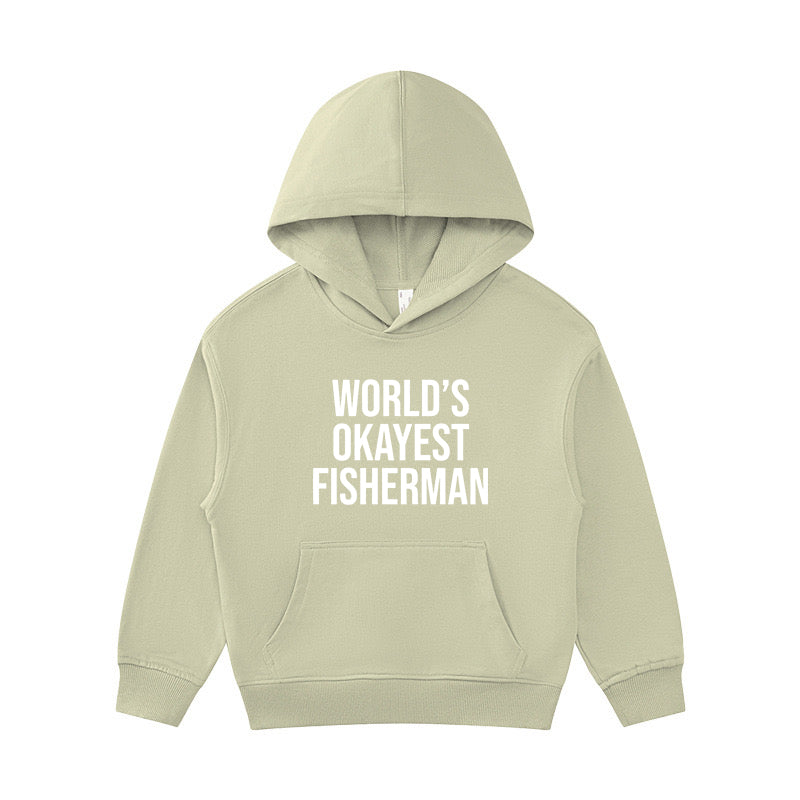 World's Okayest Fisherman Rod Kid's Hoodie