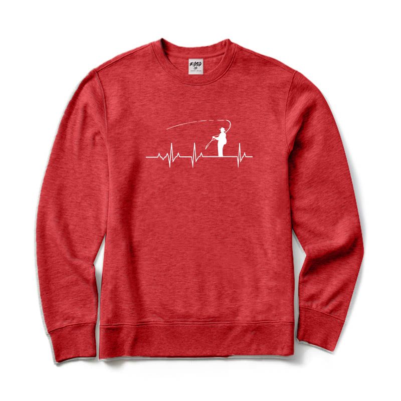 Fly Fishing Heartbeat Crewneck Sweatshirt