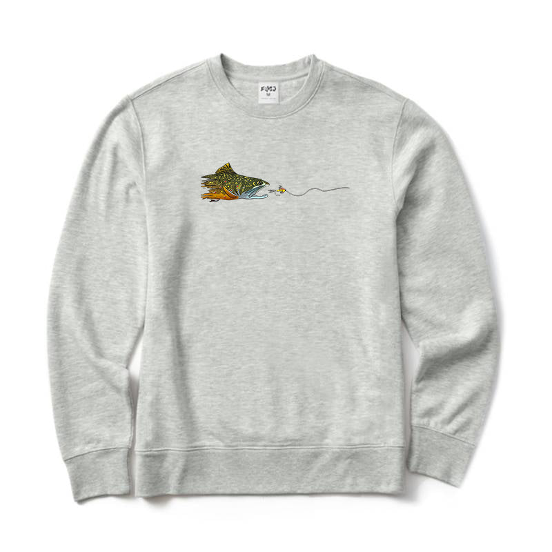 Fly Fishing Brook Trout Crewneck Sweatshirt