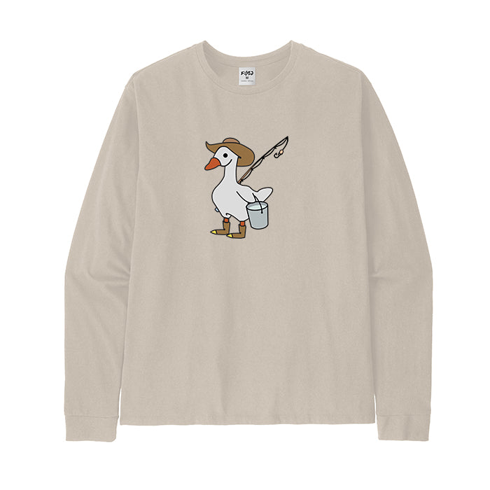 SILLY GOOSE GONE FISHING Long Sleeve T-Shirt