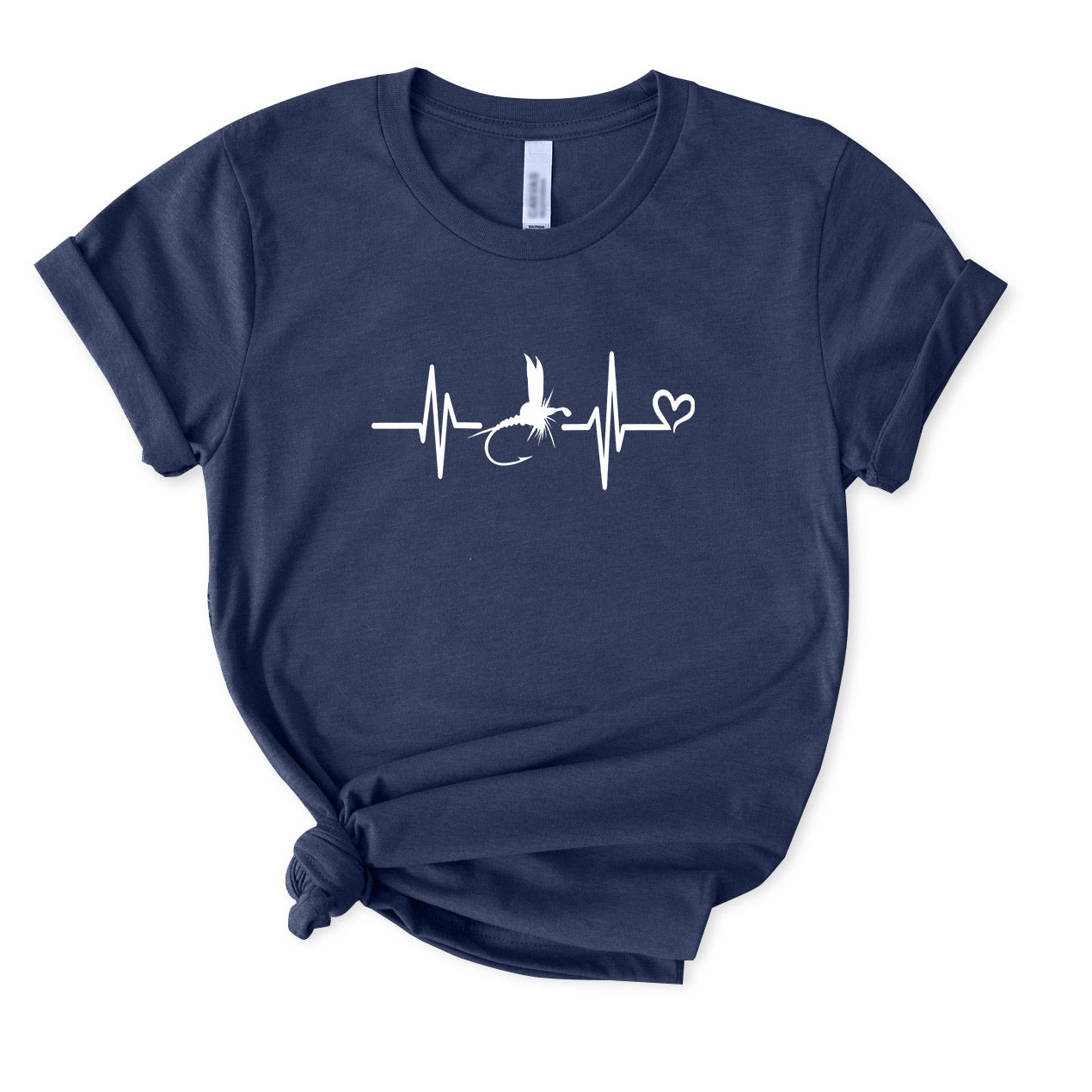 Fly Fishing Hook Heart Beat T-Shirt for women