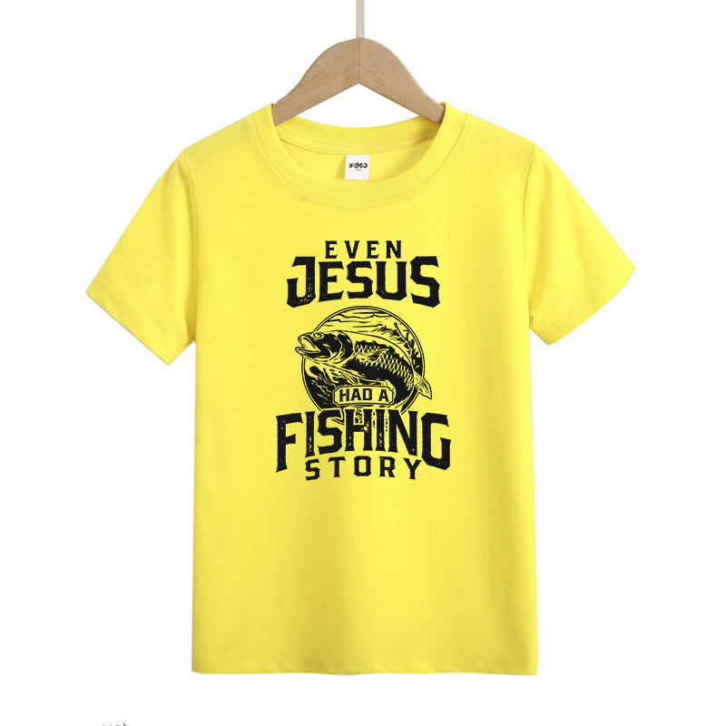 Even Jesus Had A Fishing Story Kids T-Shirt