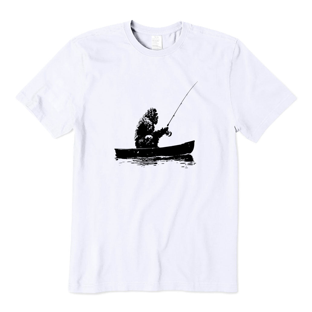 Bigfoot Fishing on Boat T-Shirt