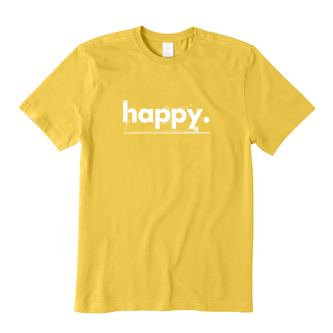 Happy with Fishing Rod T-Shirt