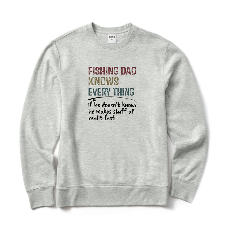 Fishing Dad Knows Every Thing Crewneck Sweatshirt