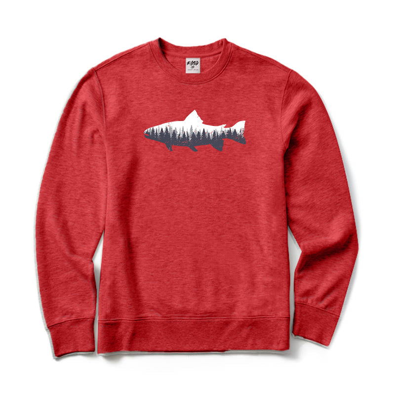 Fishing Forest Crewneck Sweatshirt