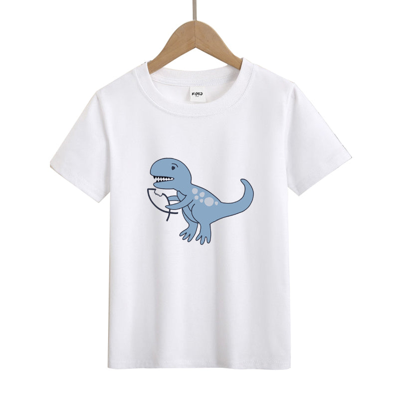 Dinosaur Eating Fish Kid's T-Shirts