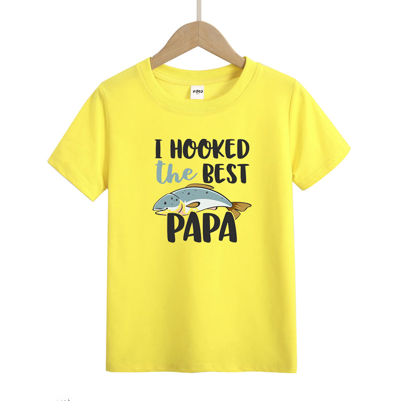 I Hooked the Best Papa Kid's T-Shirts