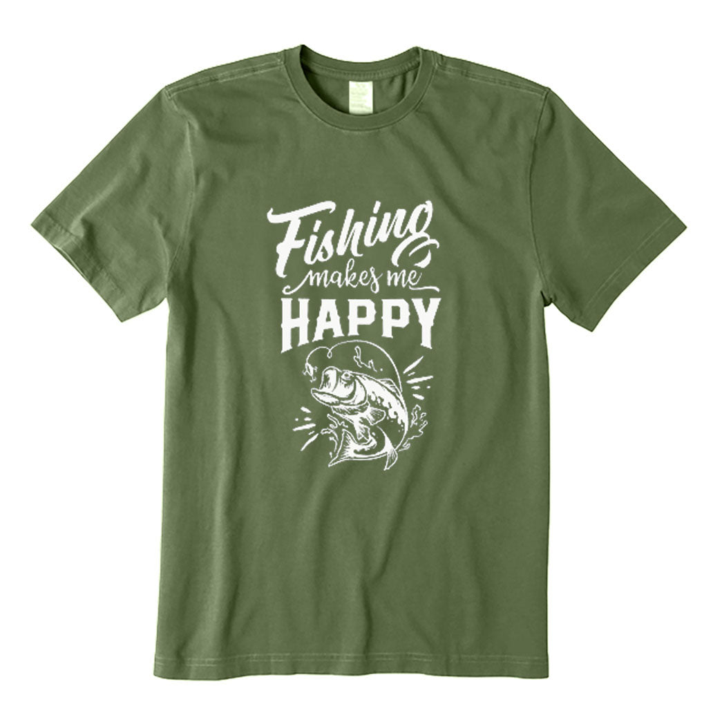 Fishing Makes Me Happy T-Shirt