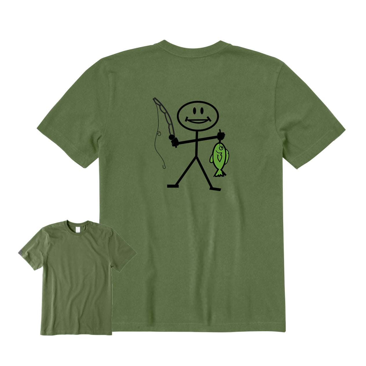 Happy Fishing Back Graphic T-Shirt