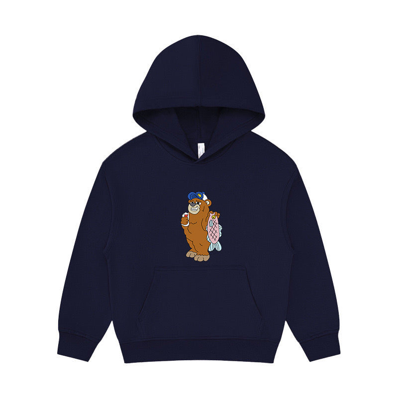 Bear Caught Fish Kid's Hoodie