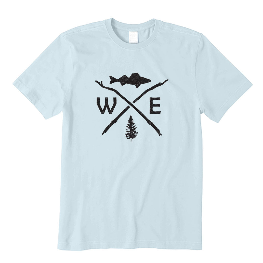 Walleye and Tree Fishing Compass T-Shirt