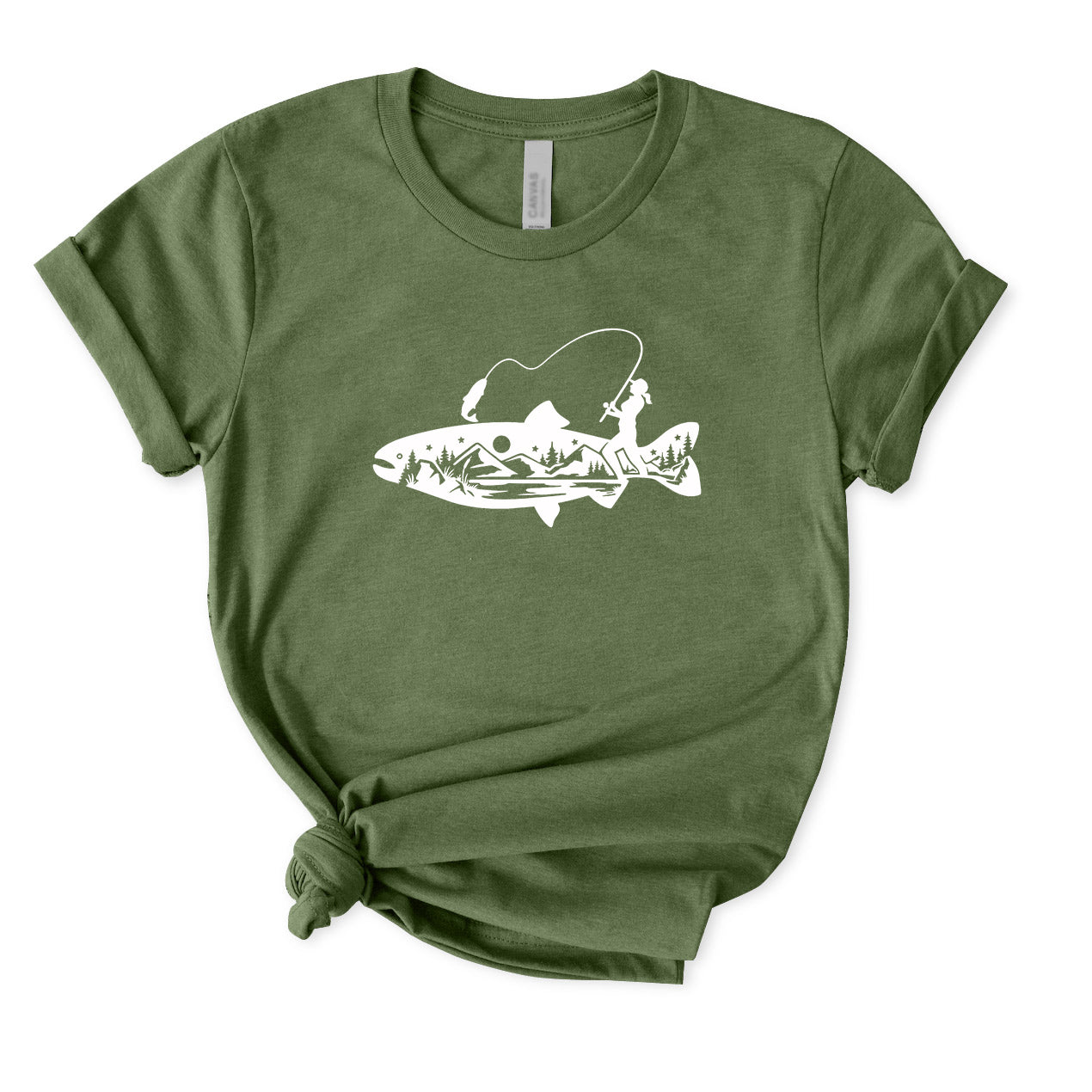 Woman Fishing Salmon T-Shirt for Women