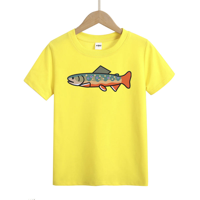 Happy Brook Trout Kid's T-Shirts