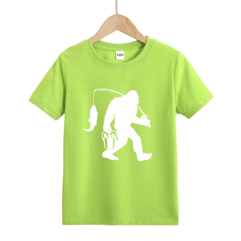 Big Foot Fishing Kid's T-Shirts