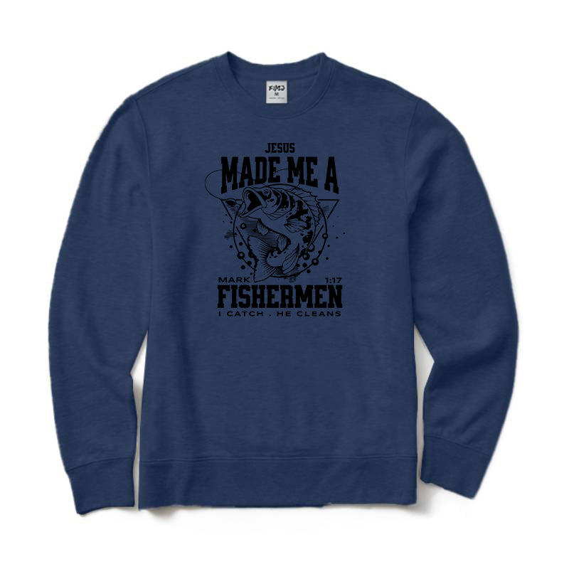 Jesus Made Me A Fishermen Crewneck Sweatshirt