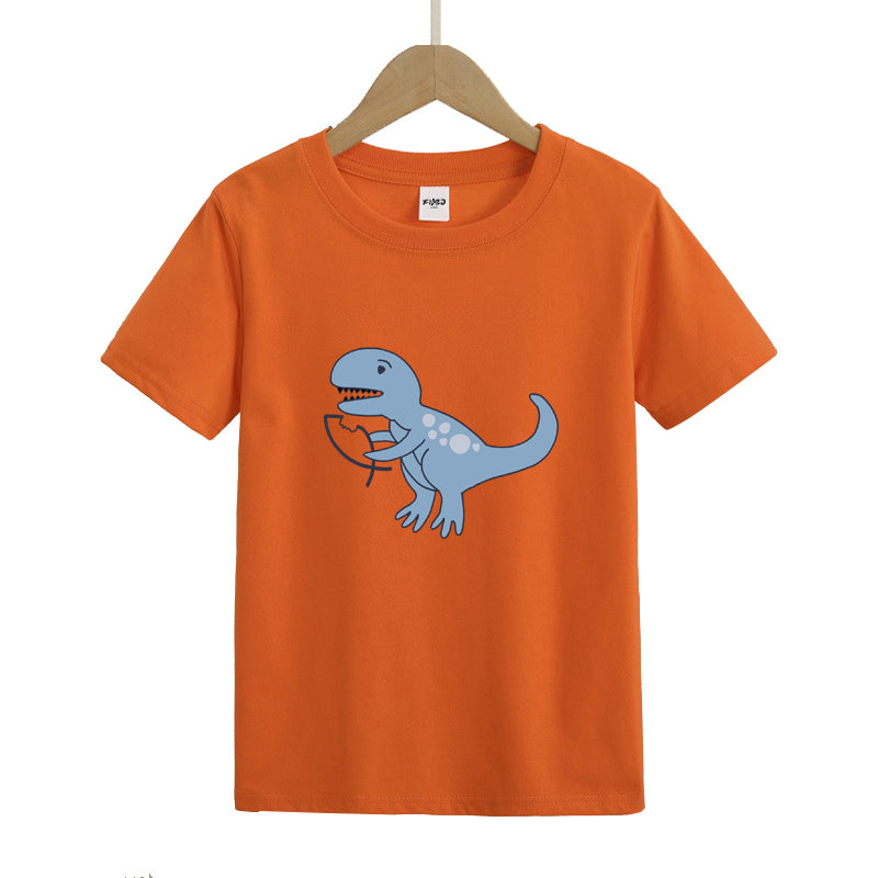 Dinosaur Eating Fish Kid's T-Shirts