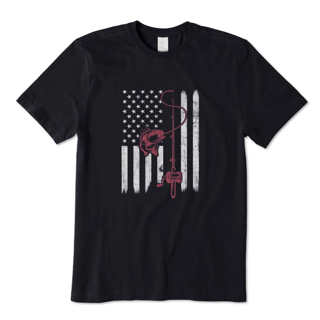 American Flag Bass Fishing T-Shirt