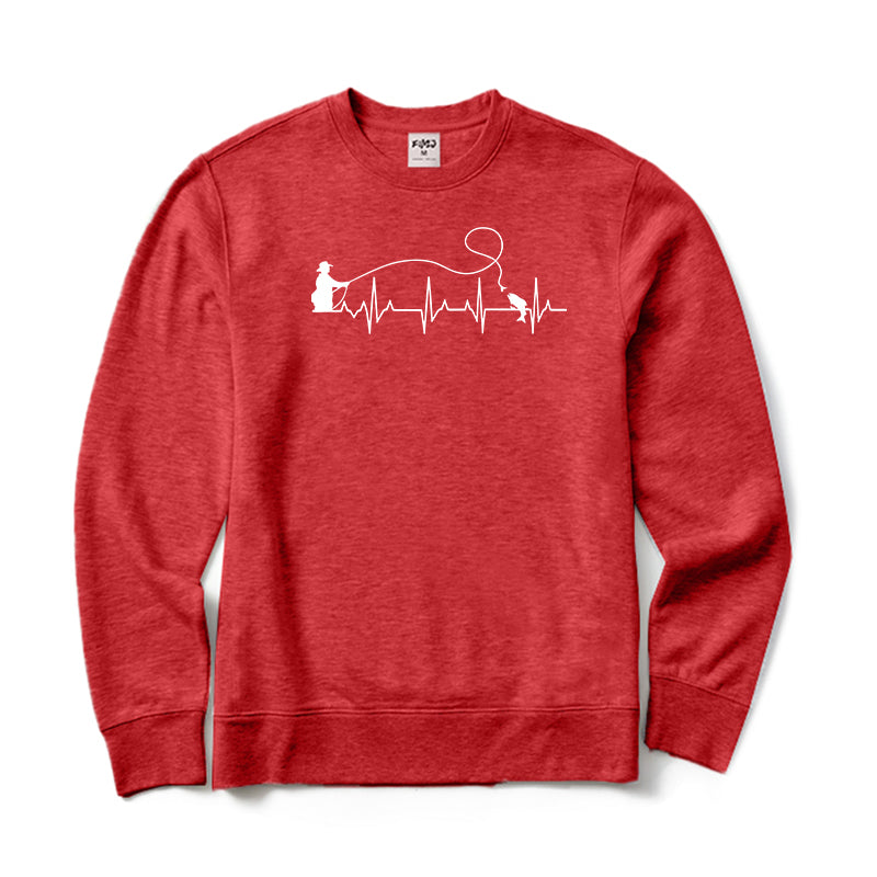 Fly Fishing Heartbeat Crewneck Sweatshirt