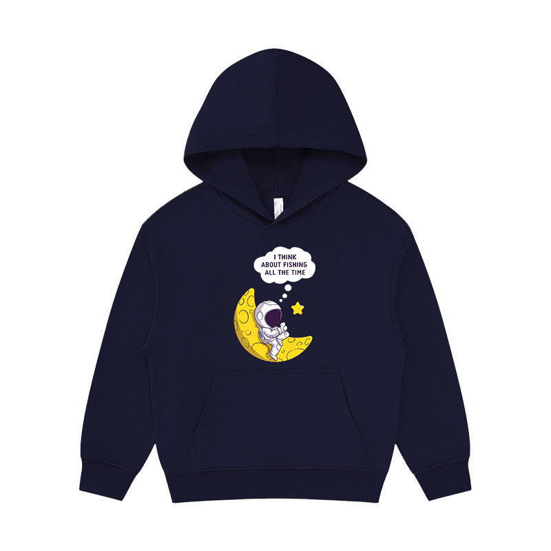 I Think about Fishing All The Time Kid's Hoodie