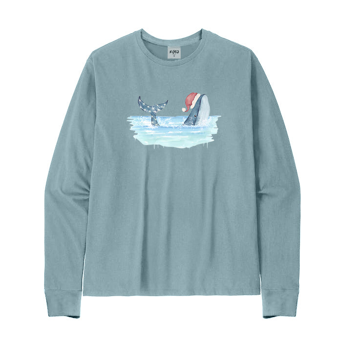 Christmas Whale long Sleeve T-Shirt