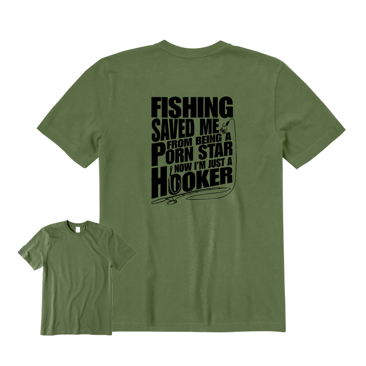 FISHING SAVED ME Back Graphic T-Shirt