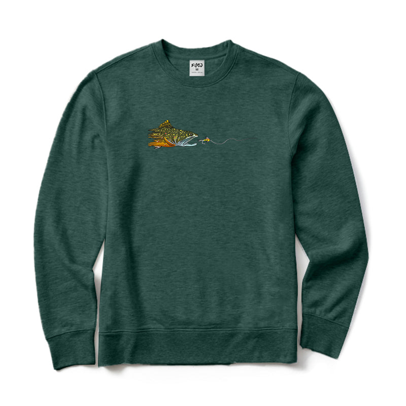 Fly Fishing Brook Trout Crewneck Sweatshirt