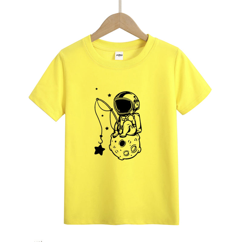 Lonely Astronaut Fishing Kid's T-Shirts