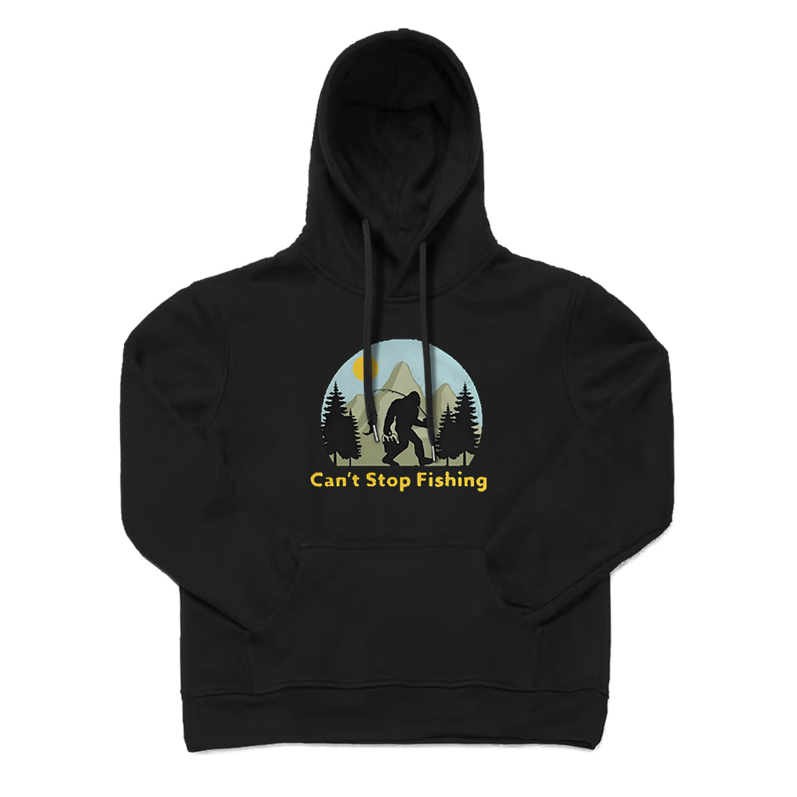 Bigfoot Can't Stop Fishing Hoodie