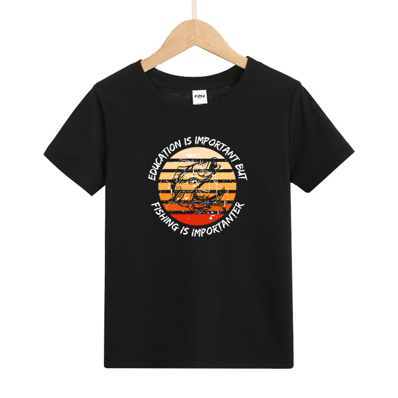 Education Is Important But Fishing Is Importanter Kids T-Shirt