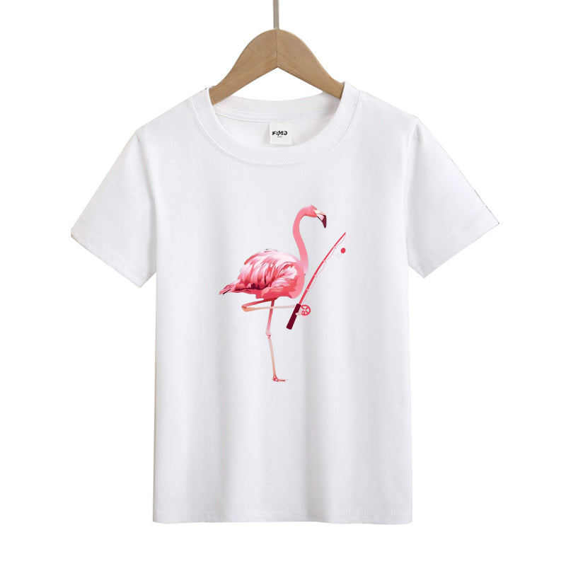 Flamingo Fishing Kid's T-Shirts