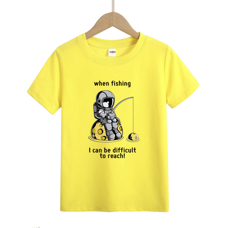 When Fishing I Can Be Difficult To Reach Kid's T-Shirts