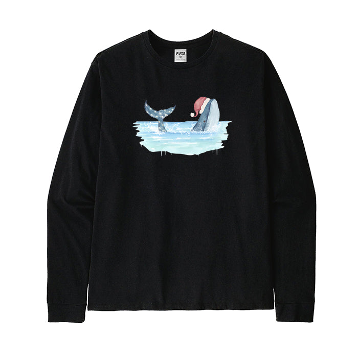 Christmas Whale long Sleeve T-Shirt