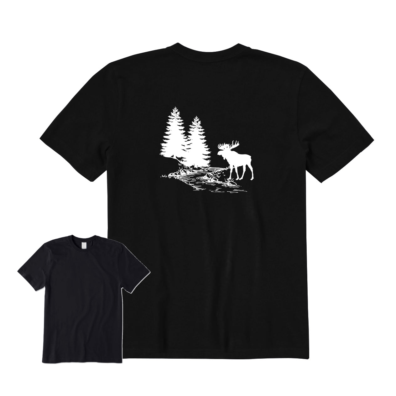 Outdoor Scenery Back Graphic T-Shirt