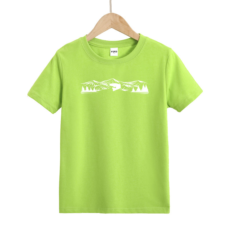 Fishing Scene Mountain Kids T-Shirt