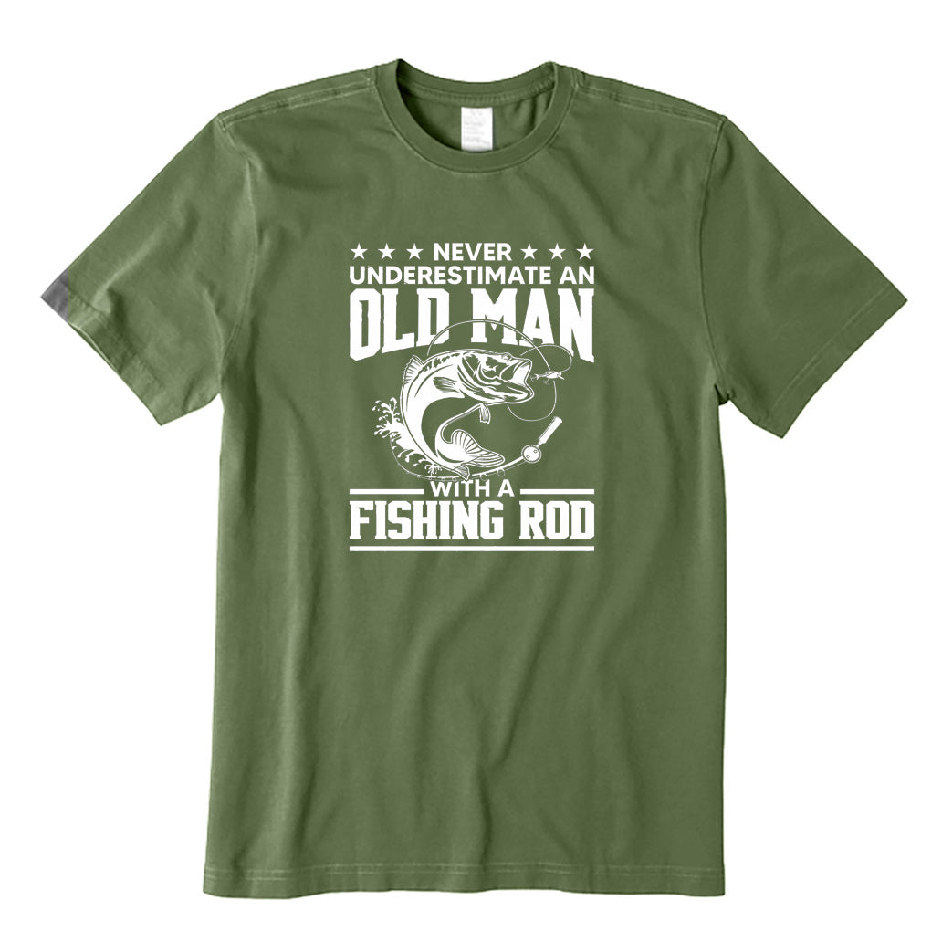 An Old Man with A Fishing Rod T-Shirt