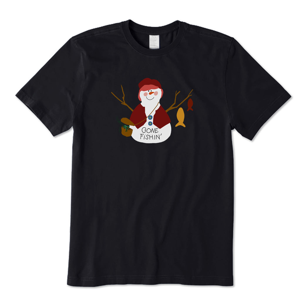 Snowman Gone Fishing T-Shirt