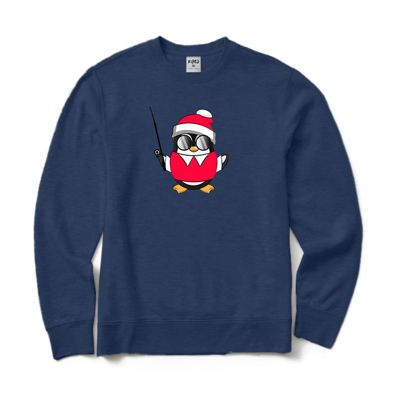 Christmas Penguin Fishing Sweatshirt