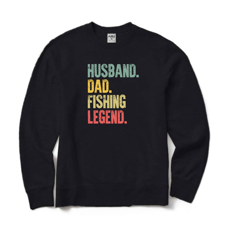 Husband Dad Fishing Legend Crewneck Sweatshirt