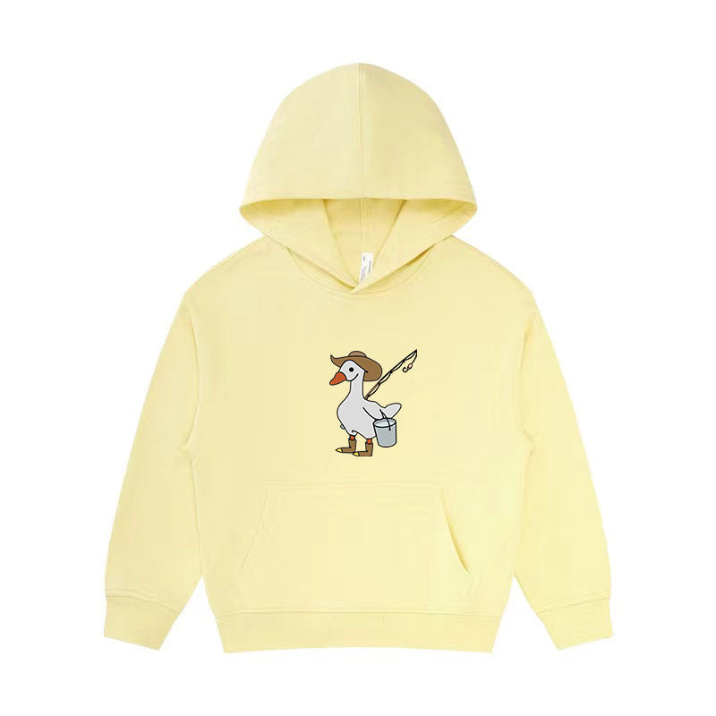 SILLY GOOSE GONE FISHING Kid's Hoodie