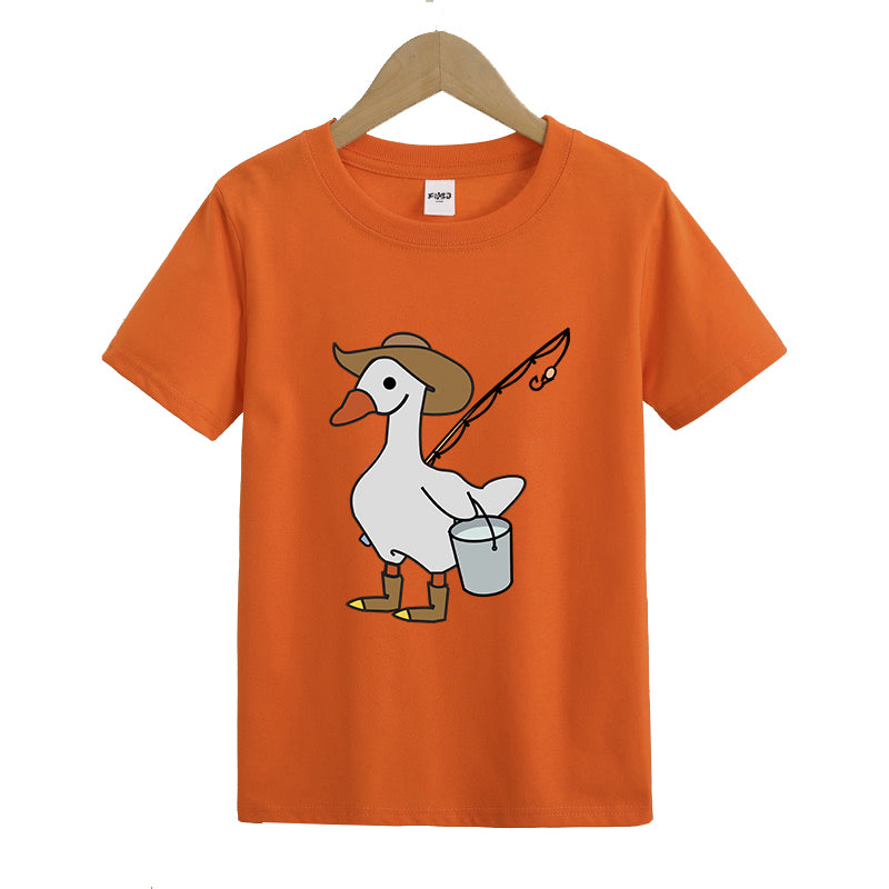 SILLY GOOSE GONE FISHING Kids T-Shirt