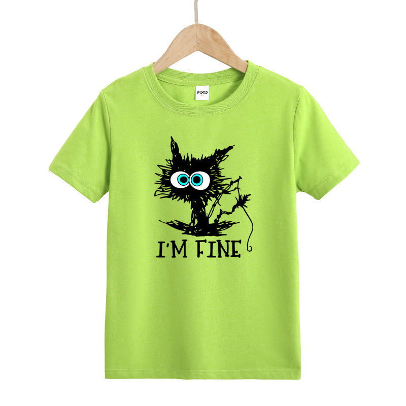 Fishing I'm Fine Kids T-Shirt