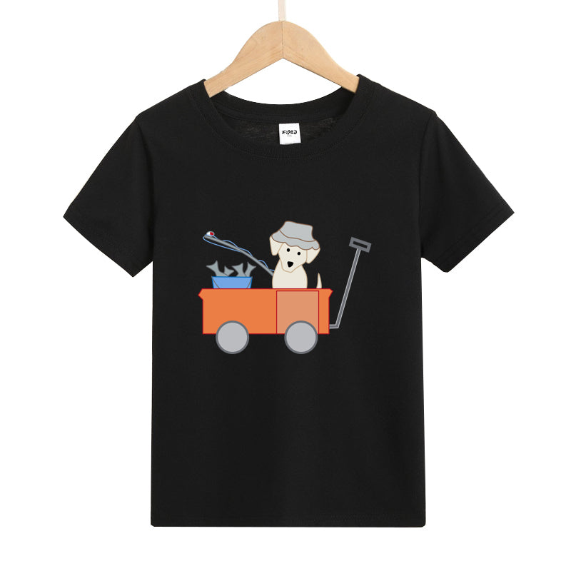 Dog Go Fishing Kid's T-Shirts